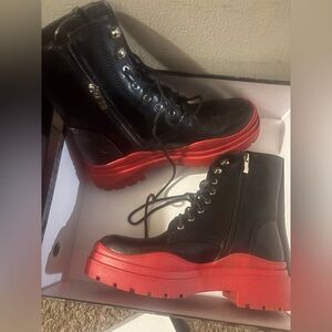 Black and Red Women's Boots